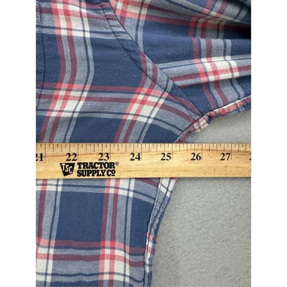 J. Crew Mens Blue Red Double Weave Classic Plaid Button Down Shirt Size XL - Picture 7 of 8